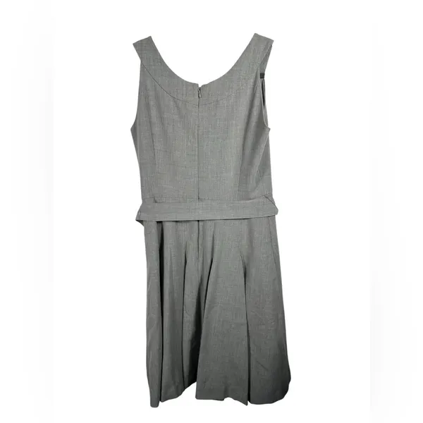 Calvin Klein Gray Fit & Flare Dress Size‎ 6 Sleeveless Belted A-Line Career - Image 3