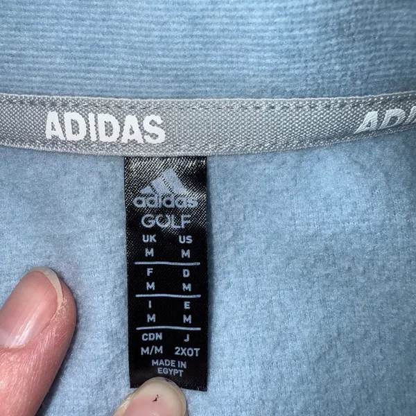 Adidas Women's Light Blue‎ Golf Fleece Jacket Full Zip Athletic Comfort Size M - Image 4