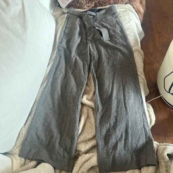 Checkered brown wide leg pants - Image 5