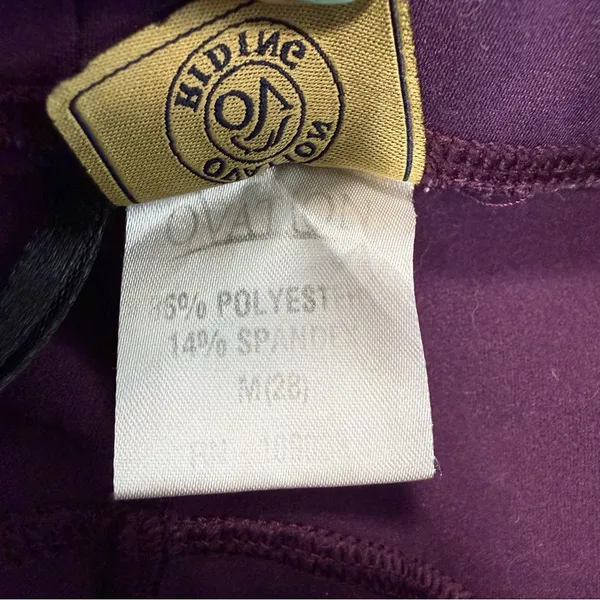 Ovation Equinox Pull On Knee Patch Winter Breeches Women's Size M 28 Purple - Image 9
