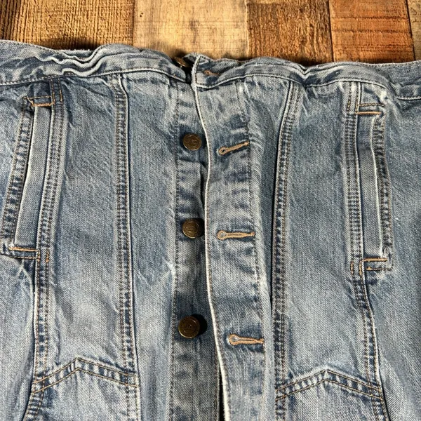 Ann Taylor LOFT Blue 100% Cotton Denim Trucker Jacket Classic Small Jean - Image 3
