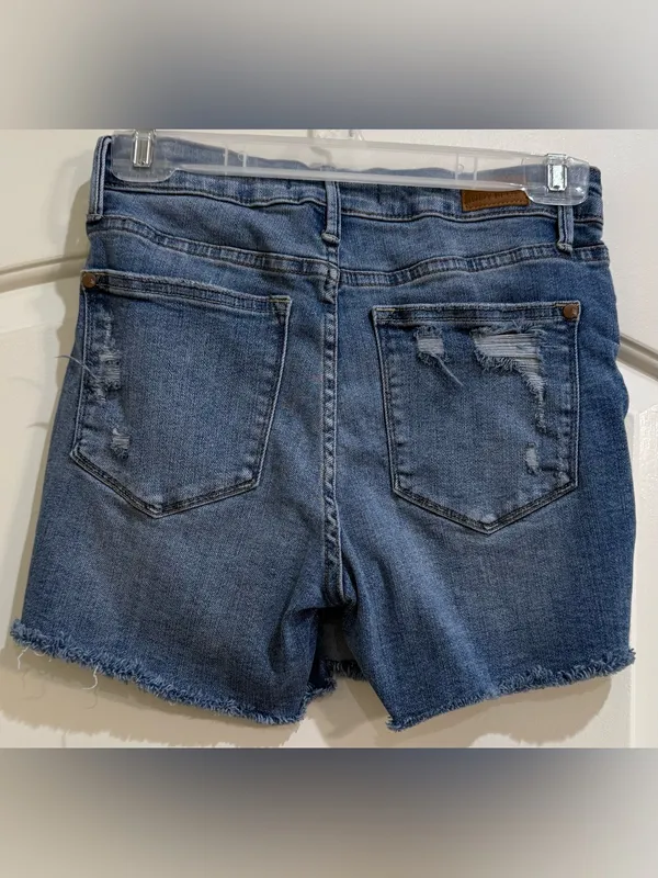 Judy Blue Dark Blue Distressed Denim Skort Size Small - Image 2