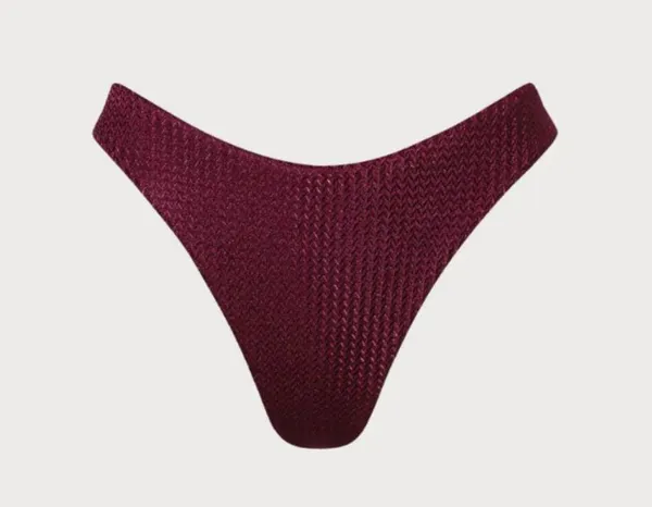 Berlook Burgundy Geometric Bikini Bottom ONLY 22 Red Size M - Image 7