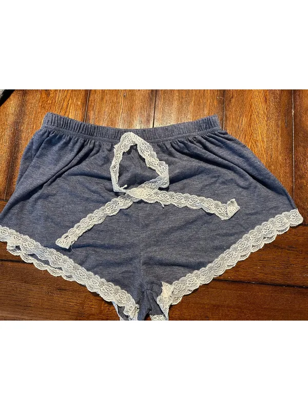 2pc tank and shorts pj set sz M Blue Size M - Image 3