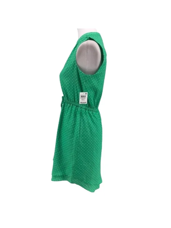 Maison Jules Green Shadow Dot Sleeveless Dress Size L NWT - Image 3