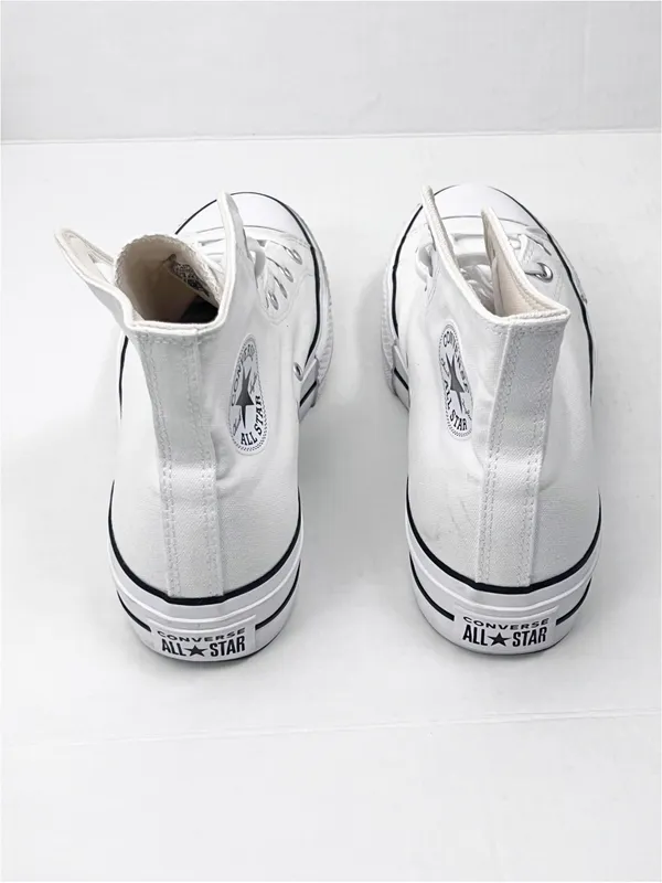 CHUCK TAYLOR ALL STAR CONVERSE White Platform Lace Up High Top Sneakers Size 10 - Image 10