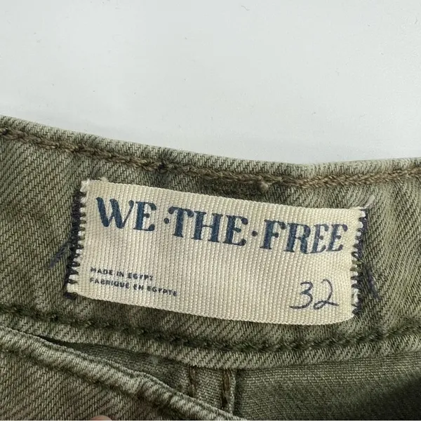 FREE PEOPLE We The‎ Free Palmer Cuffed Jeans Army green sz 32 - Image 5