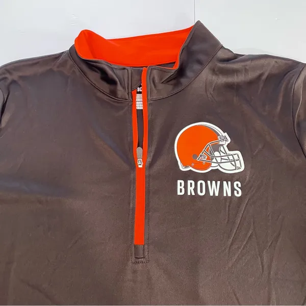 Fanatics Cleveland Browns Womens 1/4 Zip Long Sleeve Pullover Size‎ 2X - Image 4