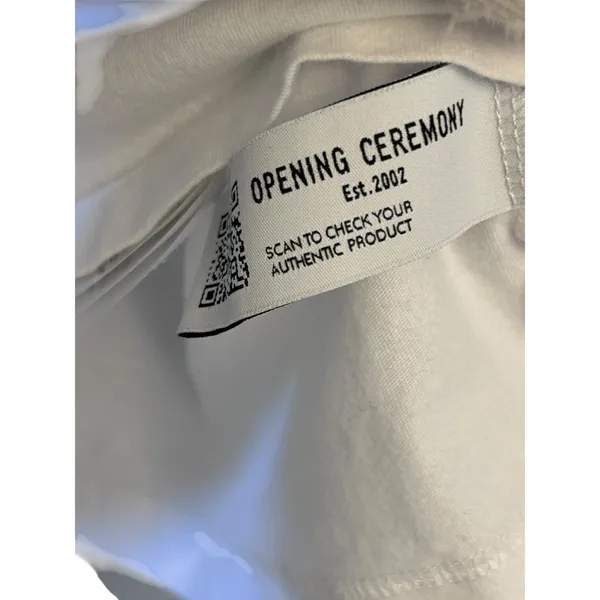 Opening Ceremony Logo Cropped white T-shirt XS Authentic - Image 3