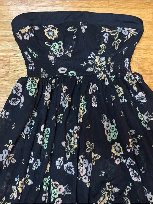 Free People Kitty Floral Boho Coastal Resort Cottage Soft Tube Maxi Dress XS - Image 5