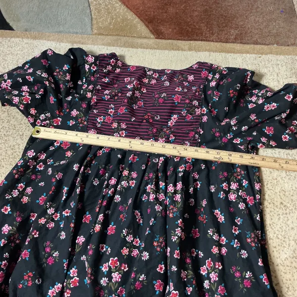 Only Necessities Womens Cottagecore Floral Cotton Maxi Dress Black Pink 14/16 M‎ - Image 2