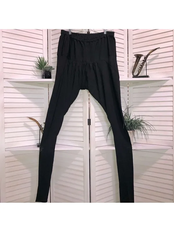 Belly dancer pants gypsy black sari high waist elastic ren fair whimsigoth sz M - Image 4