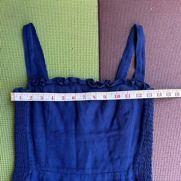 Reformation Blue Linen Dress - Image 5