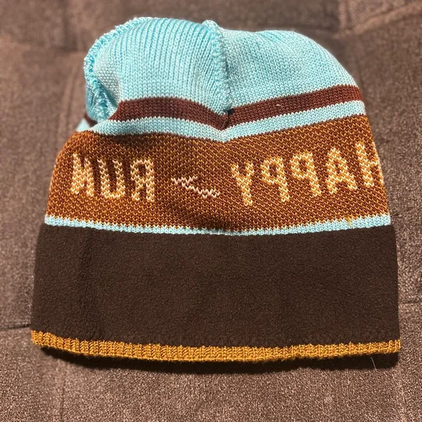 NWT Brooks Heritage Pom Beanie Run Happy Vivid Teal Unisex OSFA - Image 4