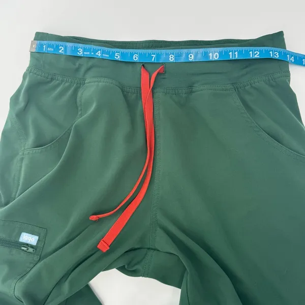 Lago Hunter Green Trillium Straight Leg Scrub Pants with Orange Drawstring XS - Image 4