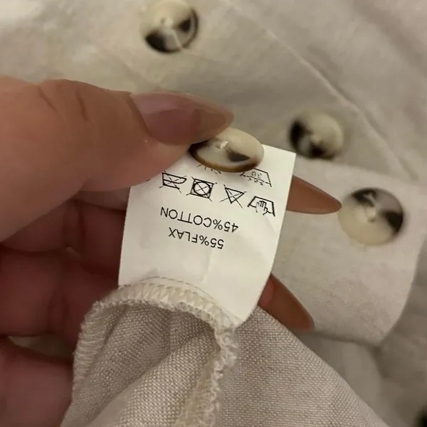 Sovere Linen Cotton Cream Pleated Mini Dress Size Small US 4 AUS 8 - Image 5