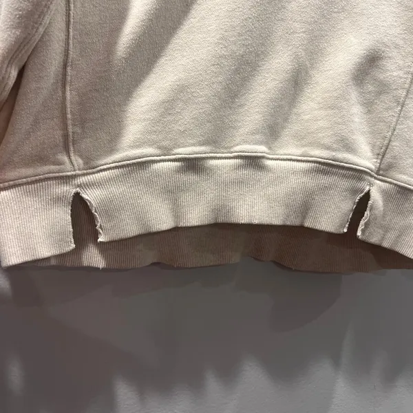 Aerie Beige Distress Crewneck Sweatshirt Sz Small - Image 4
