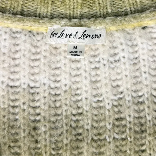 For Love & Lemons Celeste Cardigan Yellow Ombre Chunky Oversized Cardigan size M - Image 3