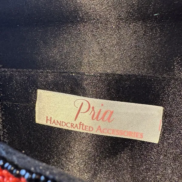 Pria Handcrafted Bee Envelope‎ Black Clutch NWOT Beaded Wallet - Image 8