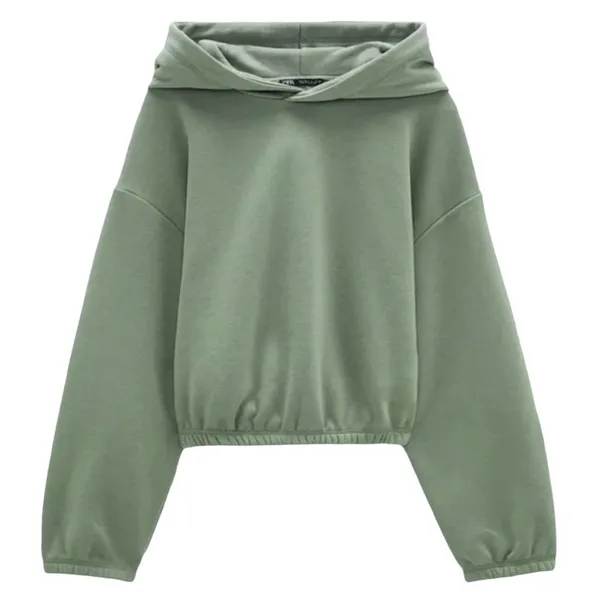 Zara sage green cropped hoodie and sweatpants set - Image 2
