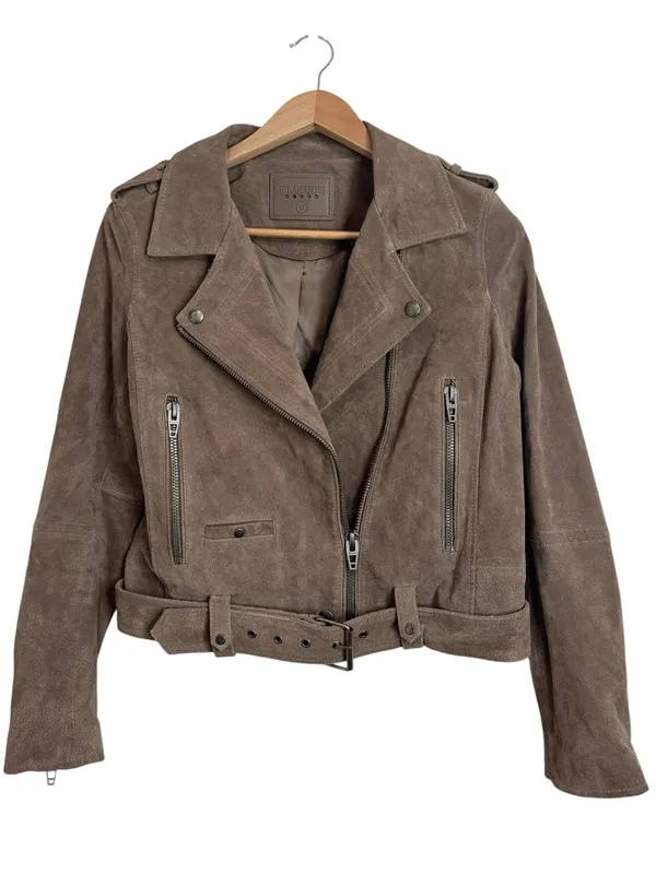 Blank NYC Brown Genuine Suede Moto Biker Jacket size M - Image 2