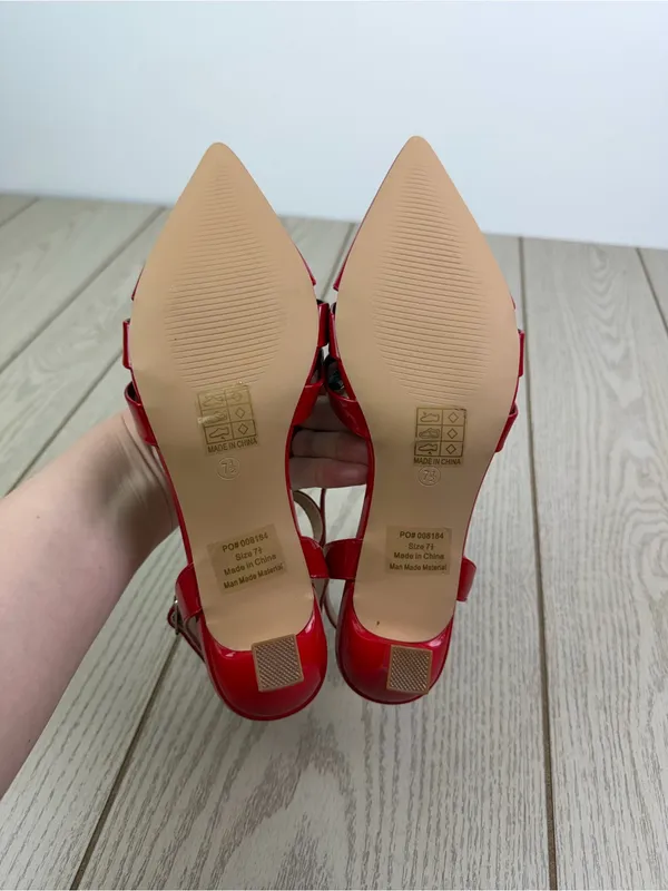 Journee Collection Women's Jazlynn T Strap Kitten Heel Dress Pumps 7.5M Red $95 - Image 6
