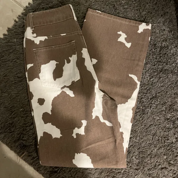 12th Tribe Women’s Cow Print Brown & White Jeans- 48% Off and ! - Image 4
