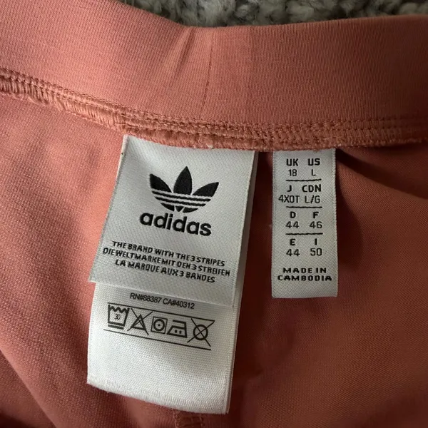 Adidas Originals Womens 3-Stripes Leggings Pink White Trefoil leggings Large - Image 3