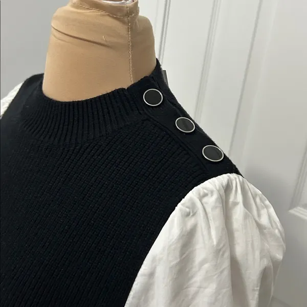 Urban Revivo Black White Sweater Shirt - Image 6