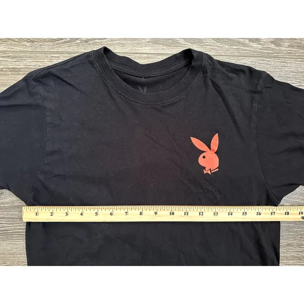 Playboy Women's Crew Neck T-Shirt with Red Logo Bunny Medium - Image 3