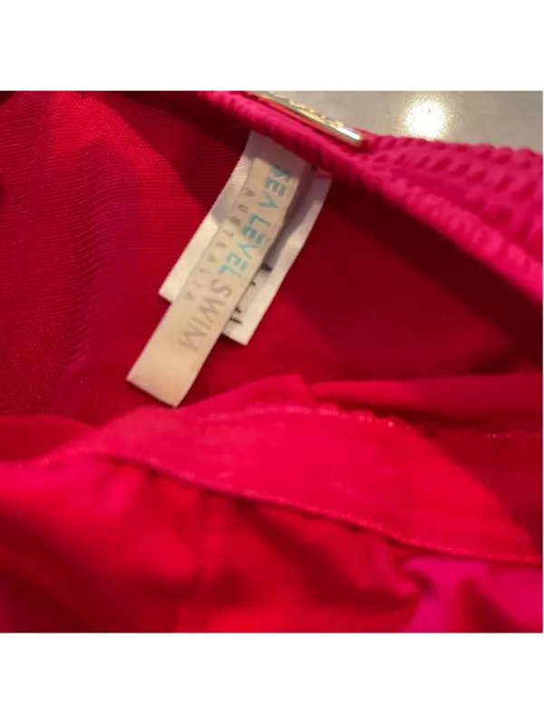 Sea Level Swim Red One-Shoulder Textured Swimsuit Size 4 - Image 3