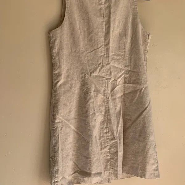 NWOT Abercrombie & Fitch Linen Cotton Dress Casual Cream Beige Women Size M - Image 5