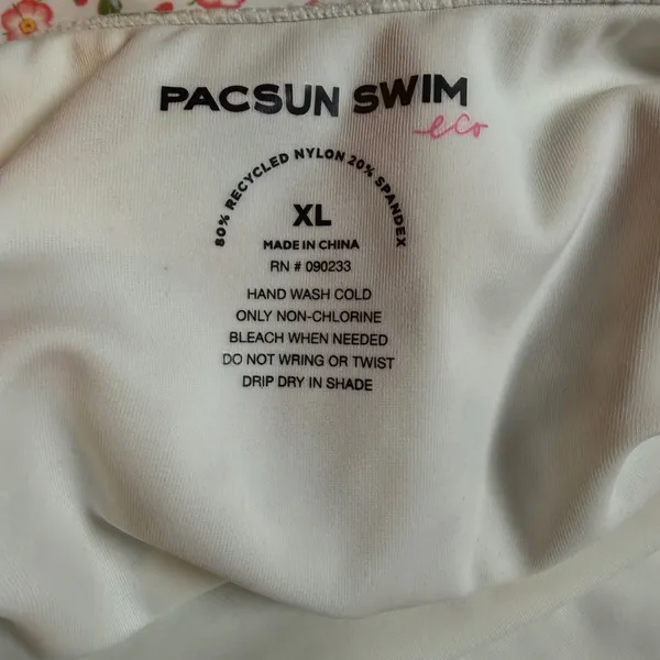 PacSun Swim Eco Floral Strawberry Underwire One Piece Swimsuit XL Gingham Tie - Image 7