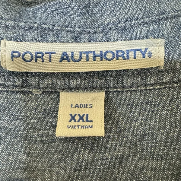 Port Authority Ladies Patch‎ Pockets Embroidered Heavy Duty Denim Shirt - Sz XXL - Image 2