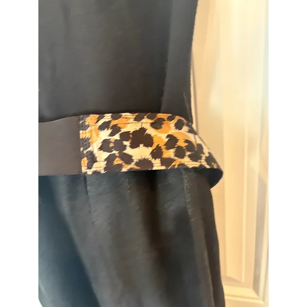 Alice & Olivia Black And Leopard Belted Dress‎ - Image 4