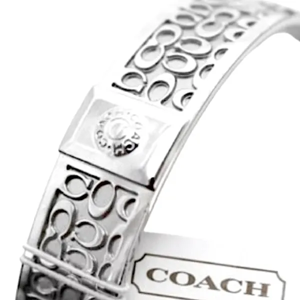 COACH Signature C Logo Silver Tone Bangle Bracelet NWT - Image 8