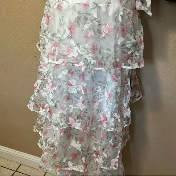 Lulus Endlessly Gorgeous White Floral Burnout Tie-Strap Midi Dress Size XL NWT - Image 5