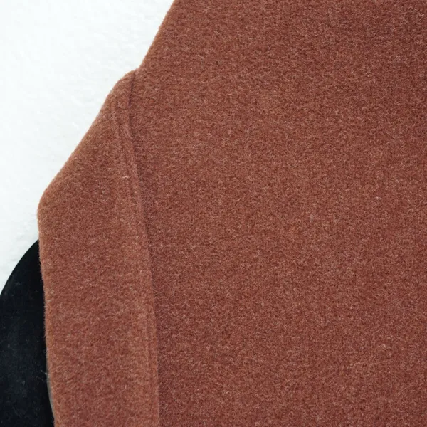 Eileen Fisher Wool Zip‎ Up Jacket Pea Coat S Brown Italian Fabric Minimalist - Image 4