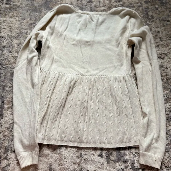 M Hollister babydoll cream sweater - Image 7