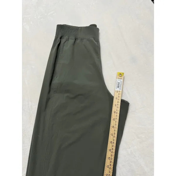 Lululemon Women's Green Stretch Woven Wide Leg High Rise Pants Size Medium - Image 13