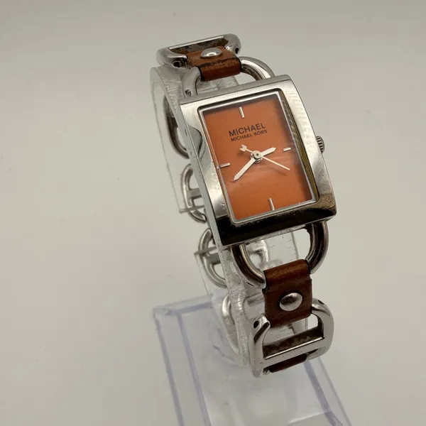 Chic Vintage Michael Kors MK-2034 Chainlink Watch - Orange Dial New Battery - Image 2