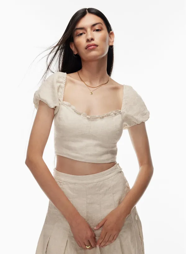 Aritzia Wilfred Wander Linen Blouse in White - Image 3