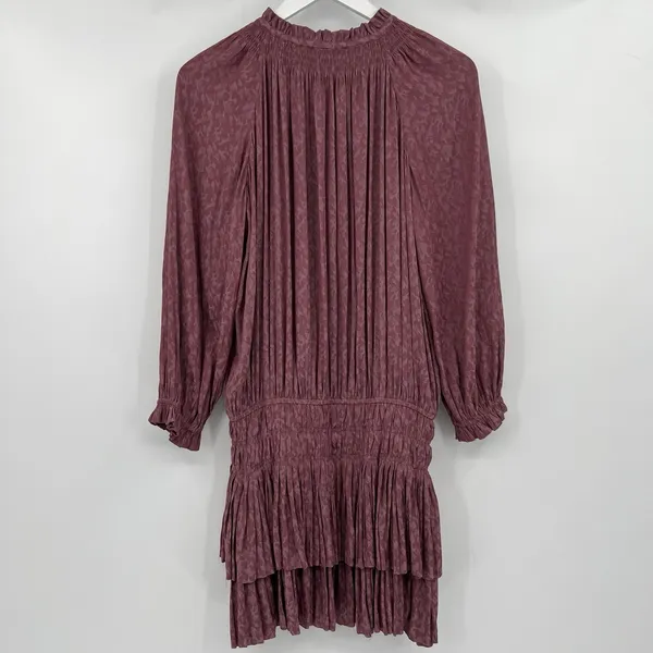 Current Air Anthropologie Aurelie Pleated Smocked‎ Waist Mini Dress Size Medium - Image 6