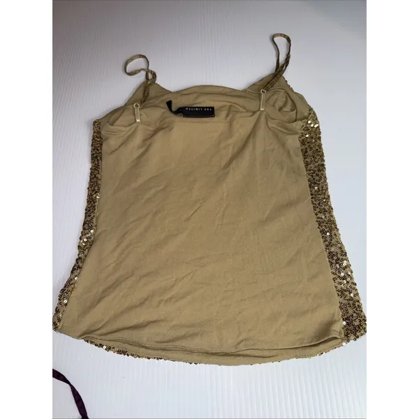 The Limited Sequin Sparkle Purple & Gold Shoulder Strap‎ Womens Tank Top S - Image 7