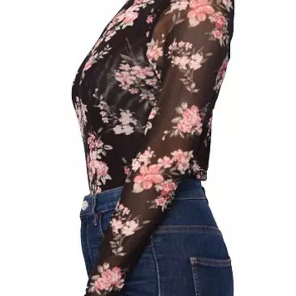 Derek Heart floral sheer thong bodysuit size small - Image 4