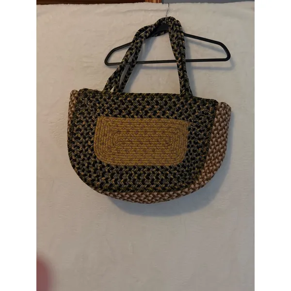 Loloi Rugs Braided Tote Bag Earth Tones Bohemian Woven Shoulder Bag Large - Image 6