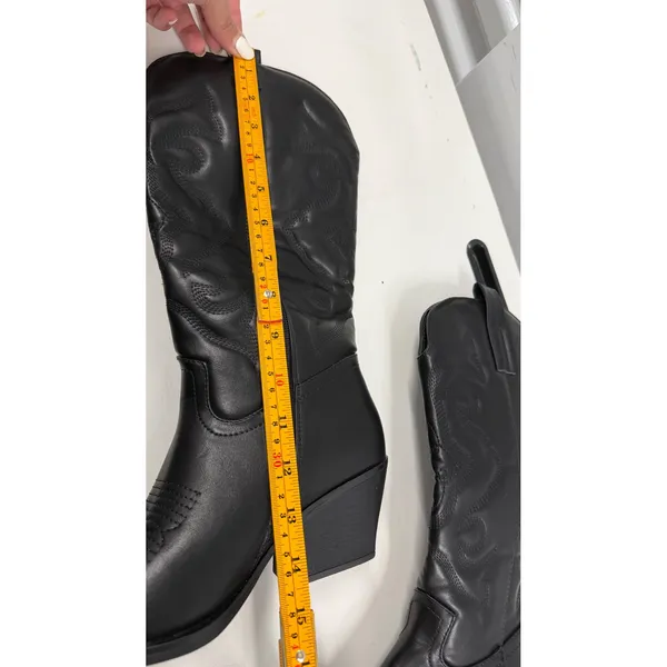 Top Moda Elk-1 Black Western Cowboy Boots Pointed Toe Side Zip Womens size 6.5 - Image 9