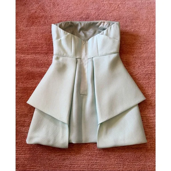 Tibi Simona Mint Green Strapless Structured Dress Size 4 - Image 7