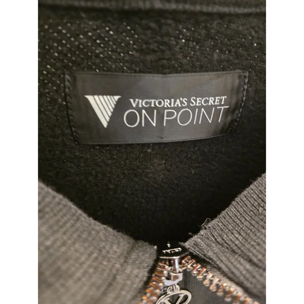 ​Victoria's Secret Bling Rhinestone Size M Crop Quarter Zip Sweatshirt Womens - Image 2