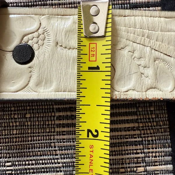 Justin Boots Ivory Leather Belt Cowgirl Boots Buckle Top Grain Cowhide Sz 28 31” - Image 11